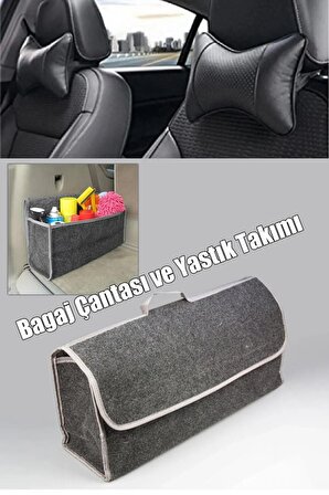 Nissan Qashqai için bagaj erzak çantası ve koltuk seyahat yastığı set
