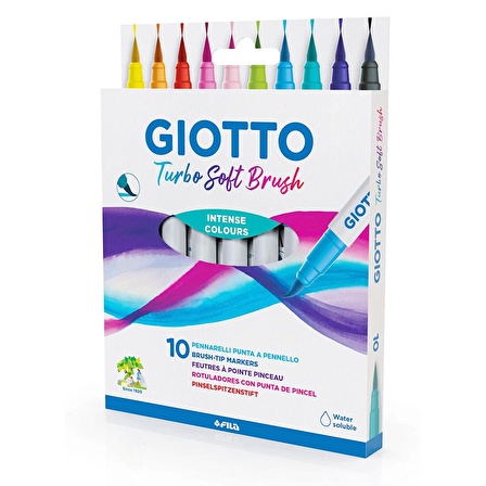 Giotto Turbo Soft Brush Marker Fırça Uçlu Kalem 10 Renk