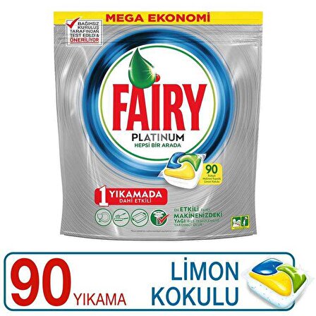 Fairy Platinum Limon Kokulu 90 Yıkama Tablet Bulaşık Makinesi Deterjanı 90 Adet 