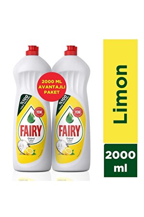 Fairy Bulaşık Deterjanı 1000 ml Limon x 2 Adet