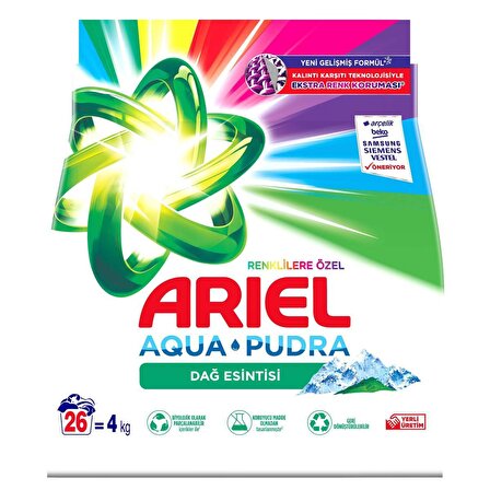 Ariel Dağ Esintisi Renkliler İçin Toz Çamaşır Deterjanı 4 kg