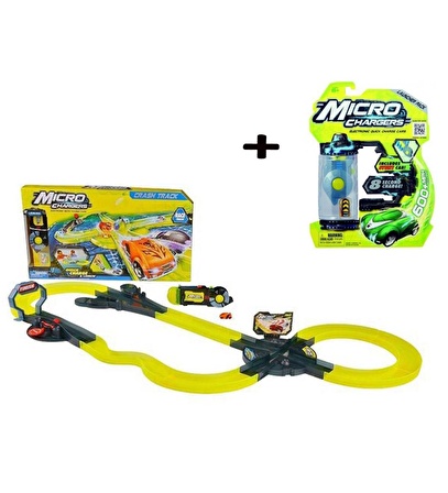 Micro Chargers Çarpışma Yarış Arabaları Pisti ve Micro-Jet Araba Fırlatıcı