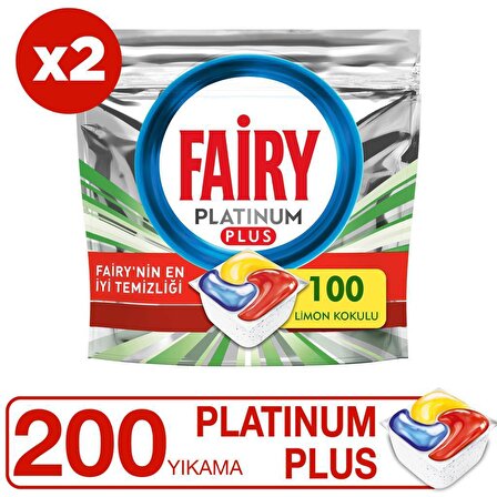 Fairy Platinum Plus 200 Yıkama Tablet Bulaşık Makinesi Deterjanı 2x100 Adet 