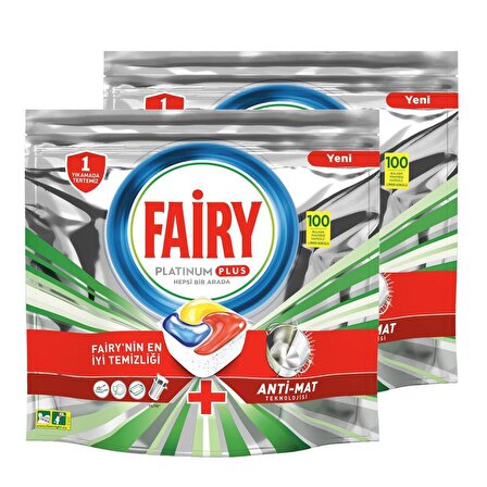 Fairy Platinum Plus 200 Yıkama Tablet Bulaşık Makinesi Deterjanı 2x100 Adet 