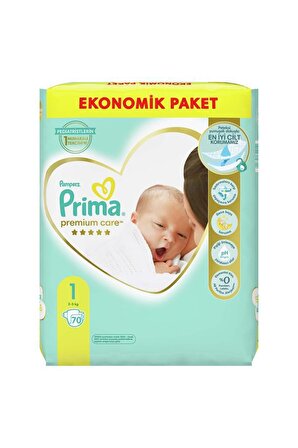 Prima Bebek Bezi Premium Care 1 Beden 70'lı Yenidoğan Jumbo Paket