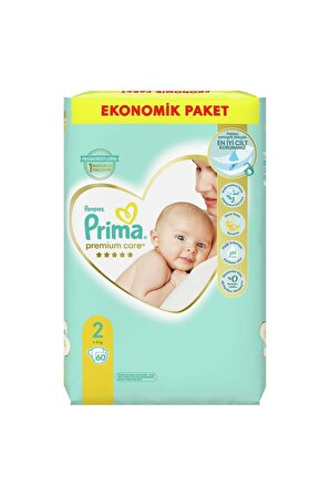 Prima Bebek Bezi Premium Care 2 Beden 60'lı Jumbo Paket
