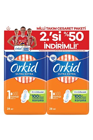 Orkid Ultra Extra Normal 52 Adet Milli Takım Cesaret Paketi Hijyenik Ped