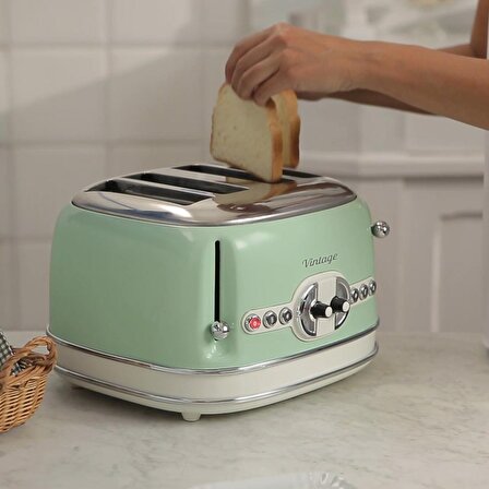 Ariete Vintage İki Hazneli Ekmek Kızartma Makinesi yeşil