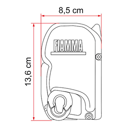 Fiamma F45s  2.60 x 2.00 Siyah Kasetli Duvar Tipi Karavan Tentesi