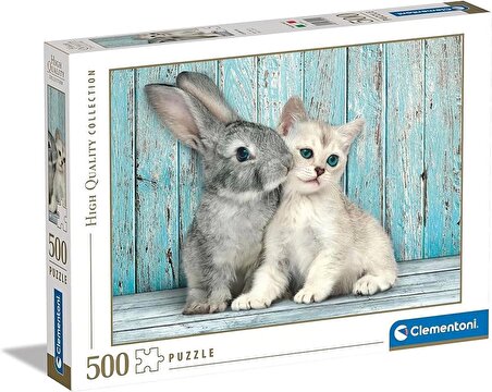 Clementoni 35004 Yetişkin Puzzle Cat&Bunny 500 Parça