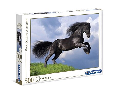 Clementoni 35071 Yetişkin Puzzle  Fresian Black Horse  500 Parça
