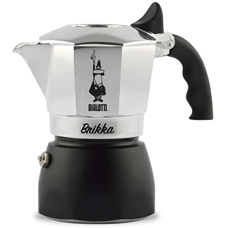 Bialetti Brikka Moka Pot 0007312 Solo Gri - Siyah Espresso Makinesi