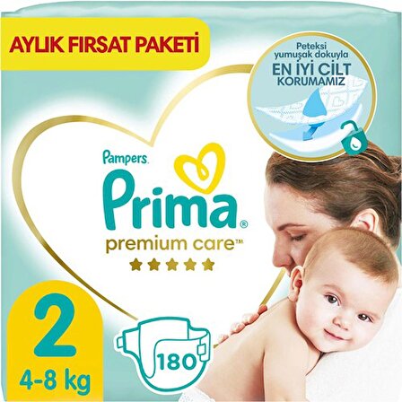 Prima Premium Care 2 Numara Yenidoğan 180'li Bel Bantlı Bez