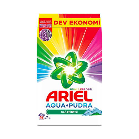 Ariel Aqua Pudra Parfümlü Renkliler İçin Toz Çamaşır Deterjanı 7 kg 46 Yıkama