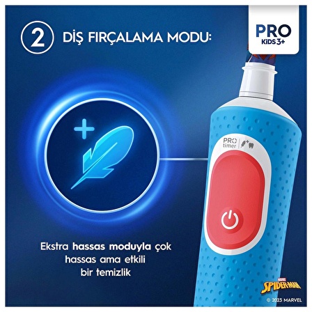 Oral-B Çocuk Şarjlı/Elektrikli Diş Fırçası Spiderman D100