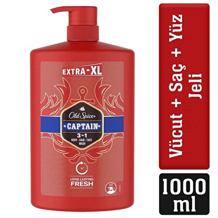 Old Spice Captain Erkekler İçin Duş Jeli ve Şampuan 1000 ml Ekstra-XL