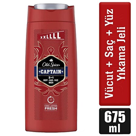 Old Spice Captain Erkekler İçin Duş Jeli ve Şampuan 675 ml XL