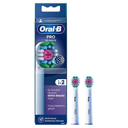 Oral-B Şarjlı Diş Fırçası Yedek Başlığı 3D White X-Filament 2 adet ürün