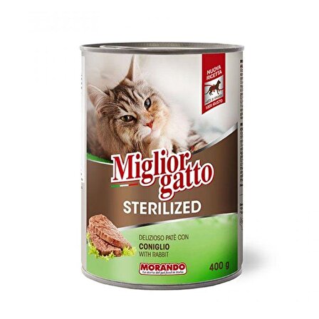 Miglior Gatto Kısırlaştırılmış Tavşanlı Kedi Konservesi 400 Gr 