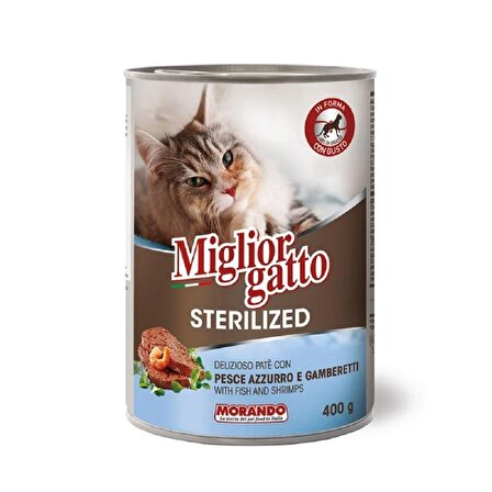 Miglior Gatto Kısırlaştırılmış Balıklı ve Karidesli Kedi Konservesi 400 Gr 