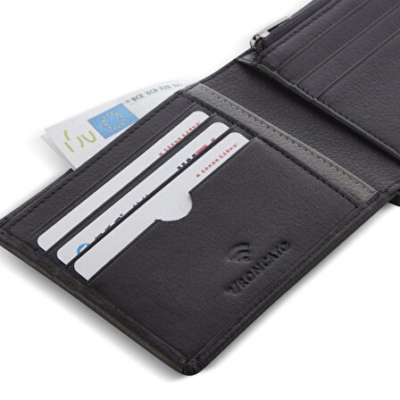 Tanımsız  Erkek Cüzdan & Kartlık 41241301 Roncato Alaska Horizontal Wallet With Coins Pocket With Zipper Black