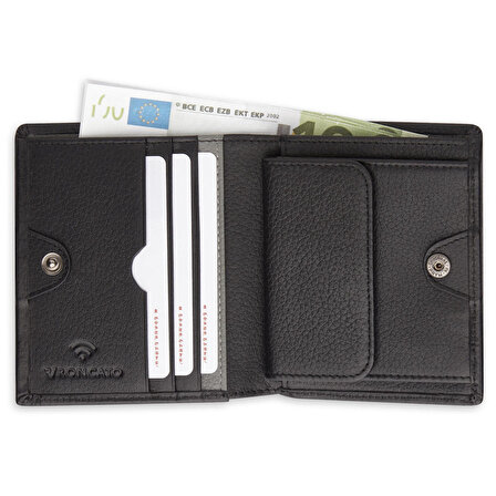 Tanımsız  Erkek Cüzdan & Kartlık 41241401 Roncato Alaska Small Wallet With With Coins Pocket Black