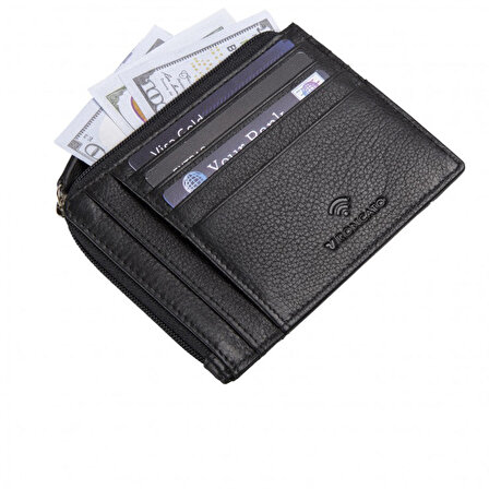 Erkek Cüzdan & Kartlık 41263801 Roncato Boston Credit Card Holder With Zipper Black