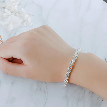 Gogoey Kadın Kol Saati + Gümüş Bileklik Moda Şık Trend Bayan Saat Rose GS4417RM
