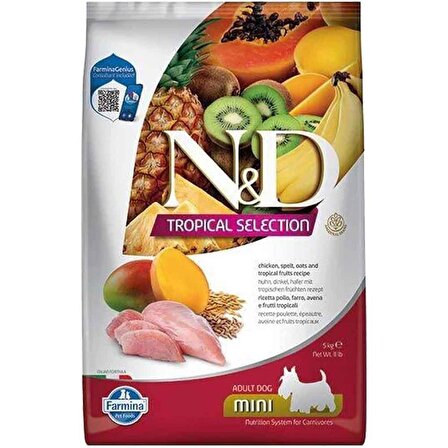 ND Tropical Meyveli Mini Irk Köpek Maması Tavuklu 1.5 Kg