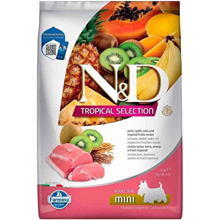 ND Tropical Meyveli Mini Irk Köpek Maması Domuz Etli 5 Kg