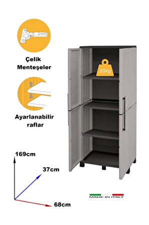 Artplast Family İki Kapaklı Plastik Bahçe Dolabı 68*37*169cm 