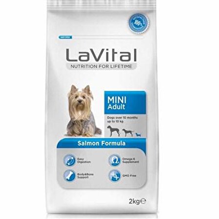 LaVital Somonlu Küçük Irk Yetişkin Kuru Köpek Maması 2 kg