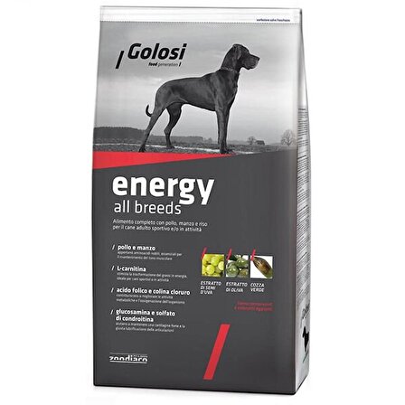 Golosi Energy Tavuk ve Biftekli Yüksek Enerjili Köpek Maması 12 Kg