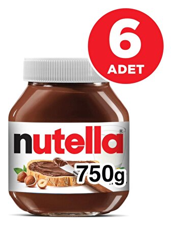 Nutella 750 gr 6'lı Paket Kakaolu Fındık Kreması
