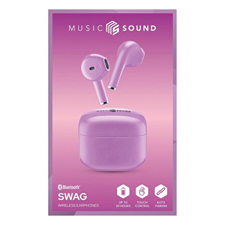 CELLULARLINE Music Sound Swag TWS Bluetooth Kulak İçi Kulaklık Lila