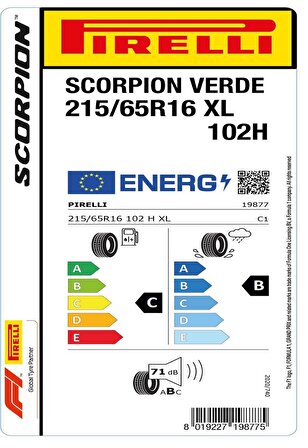 Pirelli 215/65 R16 102H XL Scorpion Verde Oto Yaz Lastiği (Üretim: 2024)