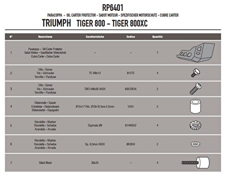 Givi RP6401 Triumph Tiger 800 - Tiger 800 XC (11-16) Karter Koruma