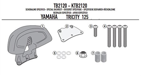 Givi TB2120 Yamaha Tricity 125-155 (14-19) Sissy Bar
