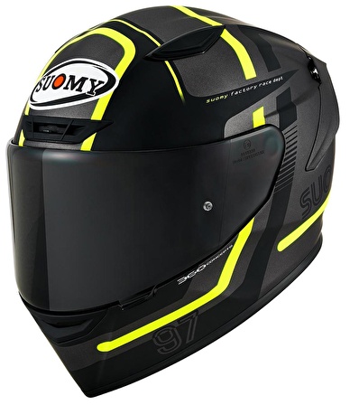 SUOMY TRACK-1 KASK NINETY SEVEN GUN METAL-YELLOW