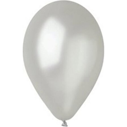 Gemar Metalik Balon Rengi 100'lü Paket Gümüş 