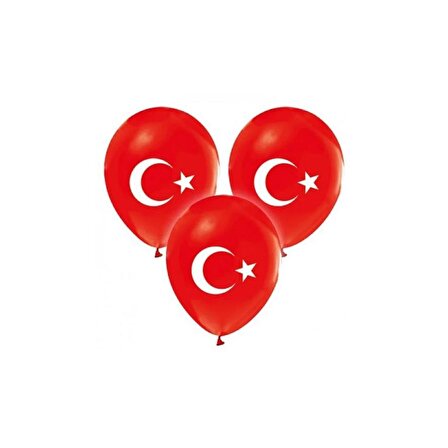Gemar Türk Bayraklı Baskılı Balon 100 Adet