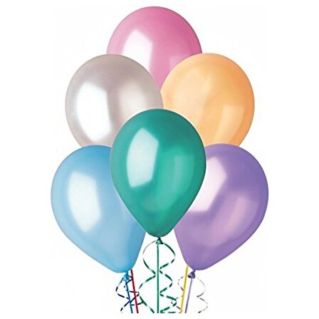 Gemar Balloons Metalik 100 Lü Balon Karışık
