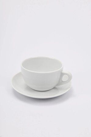 Verona Porselen Latte Fincan Ve Tabak Takımı - 350 ml (12,31 OZ)
