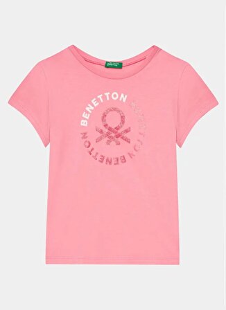 Benetton Pembe Kız Çocuk T-Shirt 3I1XC10H8