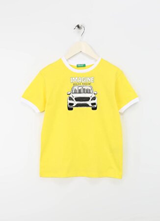 Benetton Neon Sarı Erkek Çocuk T-Shirt 3096C10HI