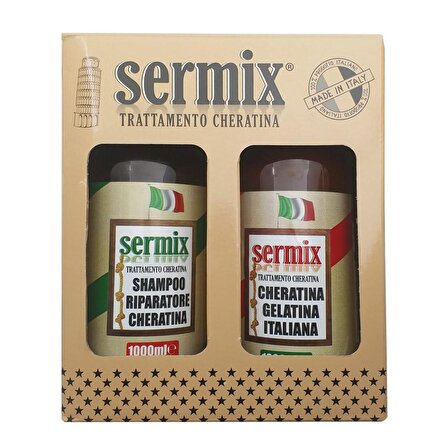 Sermix Italyan Jel Keratin Set 1000 ml + 1000 ml Brezilya Fön