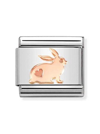 Composable Classic Dekoratif Link - Semboller - Tavşan - (50 Rabbit) 9K Rose Altın
