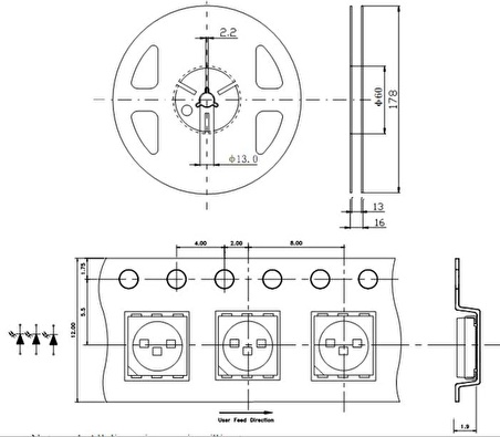 UV Boncuk LED 5050 395nm 400mm Para Dedektörü 10 Adet