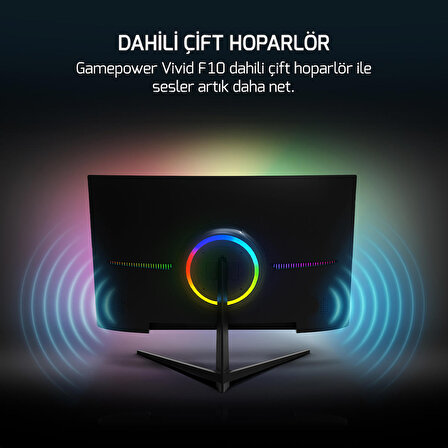 GamePower 24'' Vivid F10 Curved RGB 100Hz 1ms  2x2W Speaker Gaming Monitör (VA Panel)