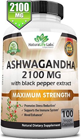 Naturalife Ashwagandha 2,100 mg 100 Kapsül 